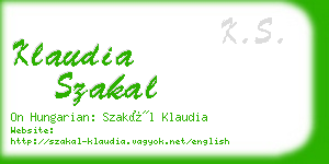 klaudia szakal business card